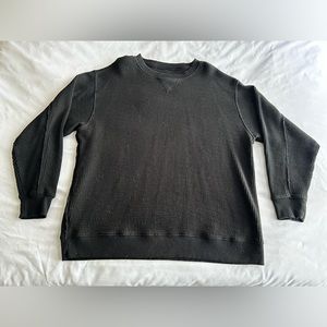 Aerie Waffle Long Sleeve Black Tee
